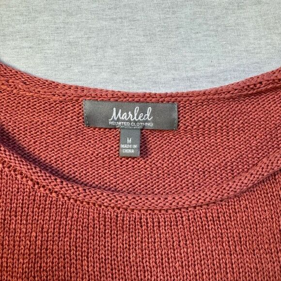 Stars & Stripes Knitted Sweater Marbled Reunited Women’s Sz M Coral - Picture 3 of 8